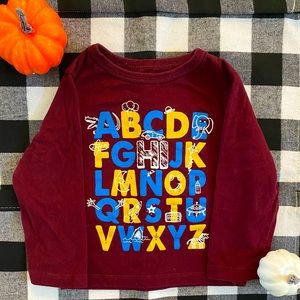 Size 12-18 month ABC Long Sleeve Tee